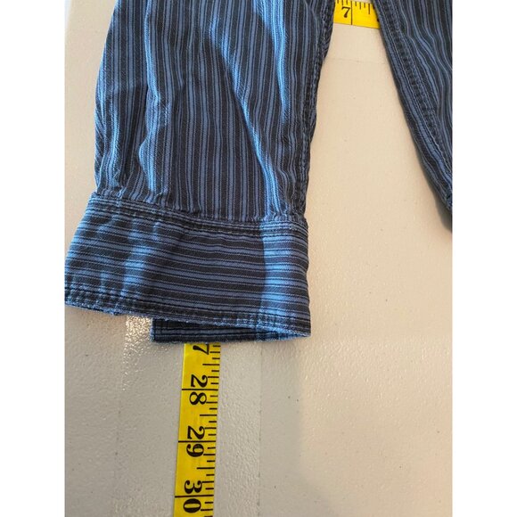 Harley-Davidson Blue Striped Button-Up Shirt Embroidered Logo XL - Picture 10 of 10